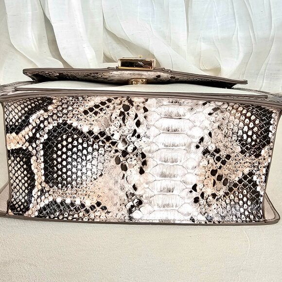 Anne Klein Snakeskin Print Top Handle Satchel Crossbody Bag - Picture 9 of 12